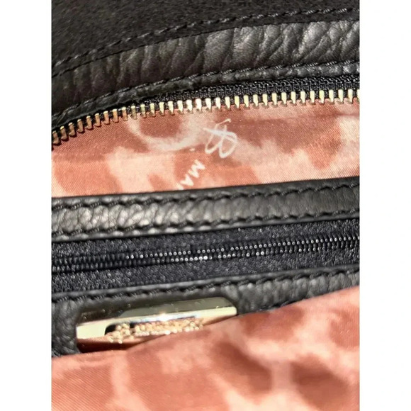 B. Makowsky Black Suede leather Pockets Big Shoulder Purse - Picture 5 of 10